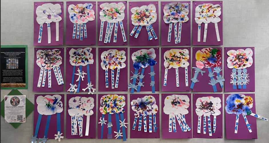 Rain cloud collage with paper