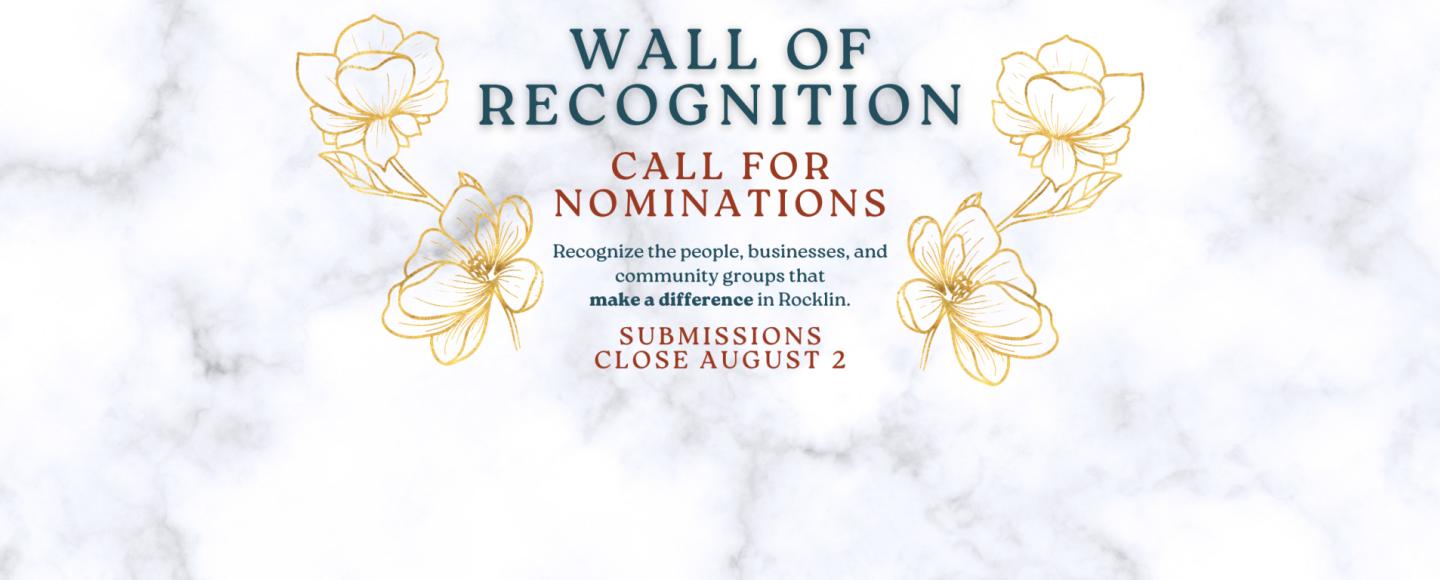 Wall of Recognition Call for Nominations
